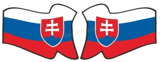 Samolepka vlajka SK rozevlátá 15cm