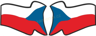 Samolepka tisklá vlajka ČR rozevlátá 22cm