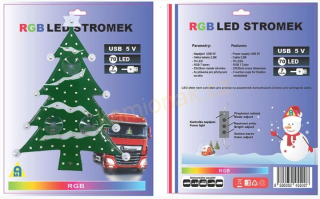 Světelný RGB vánoční stromek - USB