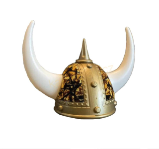 Viking helma - BÍLO/ŽLUTÁ PLYŠ