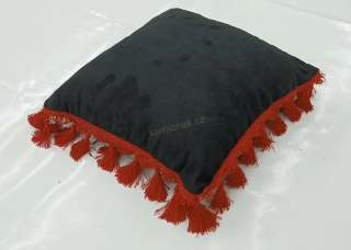 Polštář ČERNÝ/ČERVENÉ TŘÁSNĚ