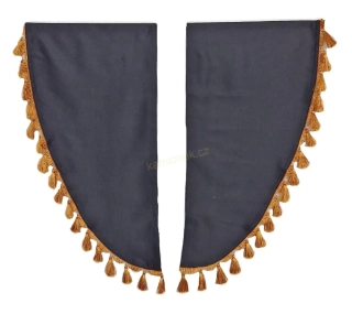 Záclonky boční - ČERNÉ/ORANŽOVÉ TŘÁSNĚ