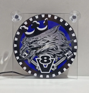 Svítící LED box USB - EGLE KING - modrý