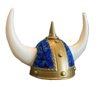 Viking helma - BÍLO/MODRÁ PLYŠ