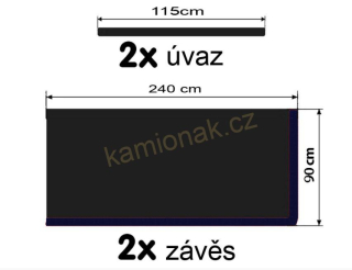 Závěsy na okna - černé/černé třásně