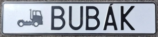 Jmenovka plechová - BUBÁK