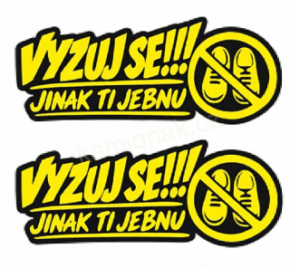 Samolepka 2x VYZUJ SE!!! - žlutá