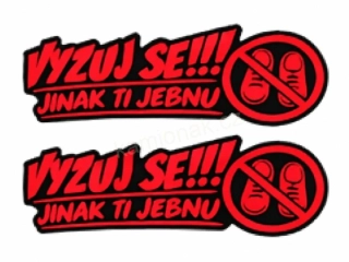 Samolepka 2x VYZUJ SE!!! - červená