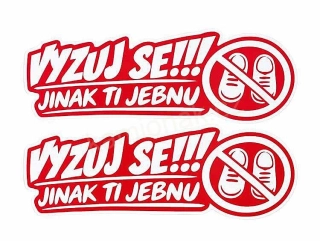 Samolepka 2x VYZUJ SE!!! - bílá